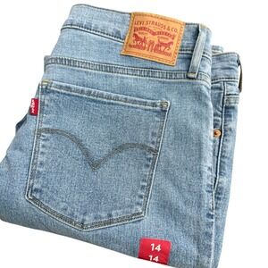 Levis 314 Shaping Straight Jeans Womens 32 Light Wash Blue Denim 19631-0297 NEW